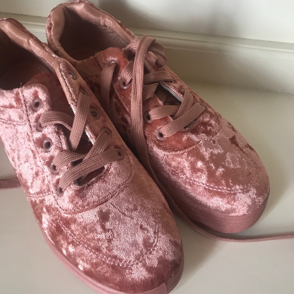 velvet platform sneakers - Picture 3 of 4